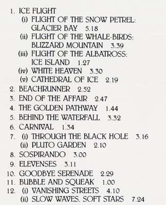 Track listing from the original CD release