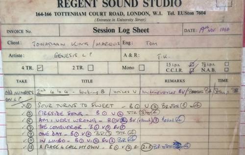 One of the original 4-track masters for the album